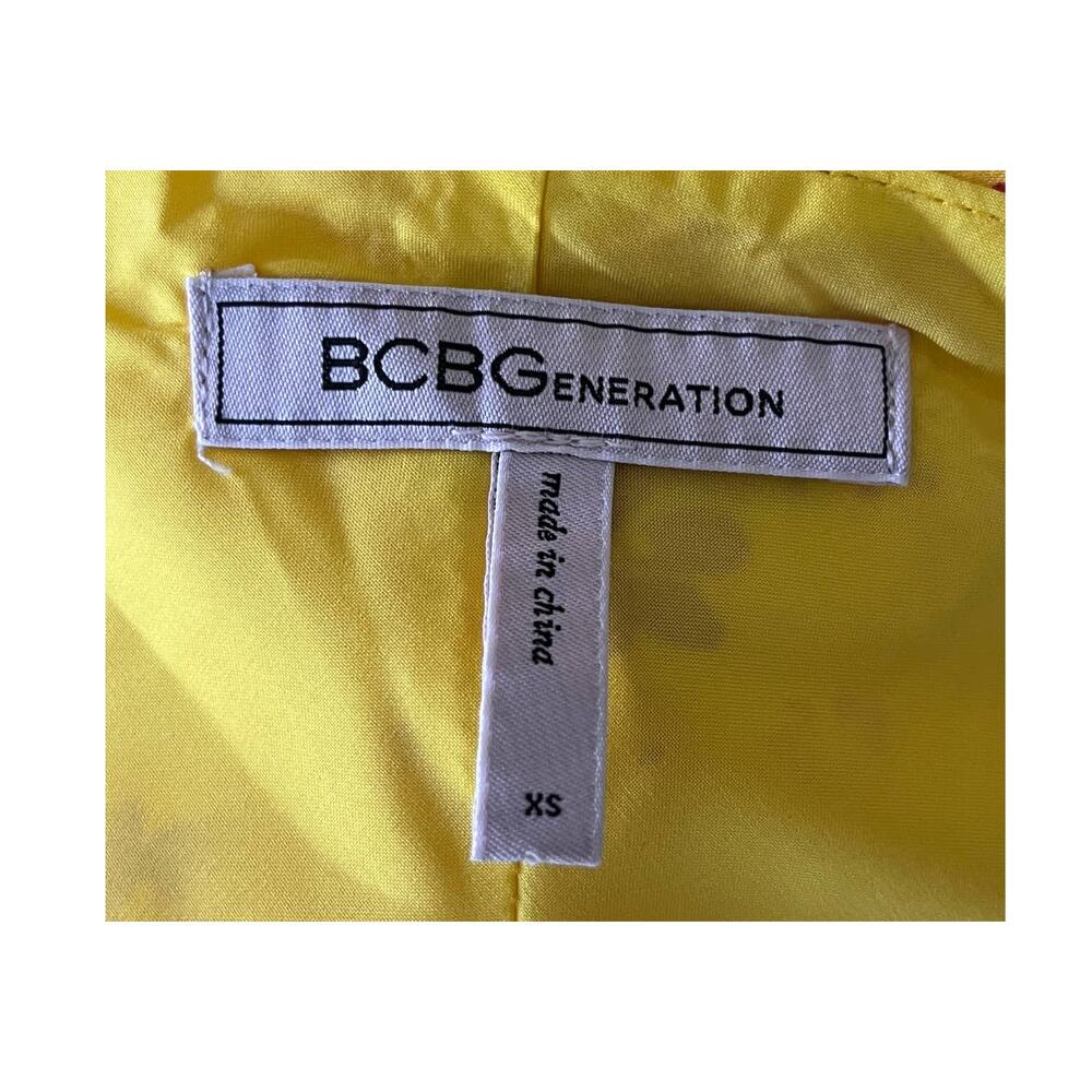 BCBGeneration dress floral cowl neck slip sleeveless yellow X-Small XS - Picture 5 of 5